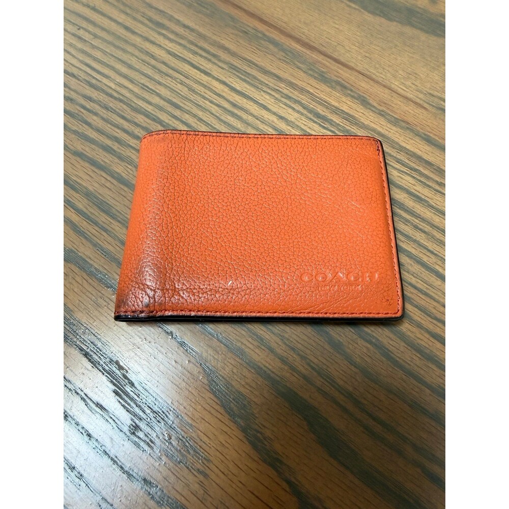Coach Orange Mens Slim Wallet